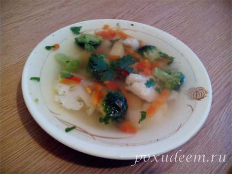 Суп с цветной капустой и брокколи